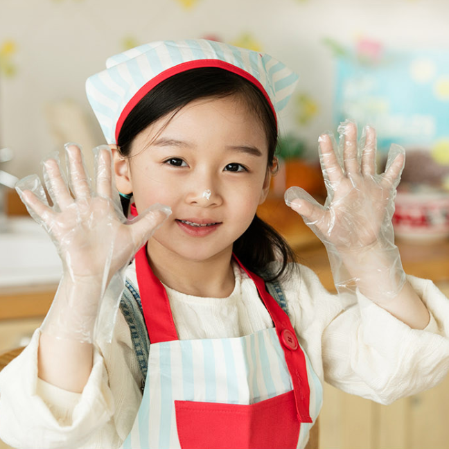 보아스 항균 어린이 위생장갑 (30매입) 5개 / 유아 일회용 비닐장갑 - 상품 이미지