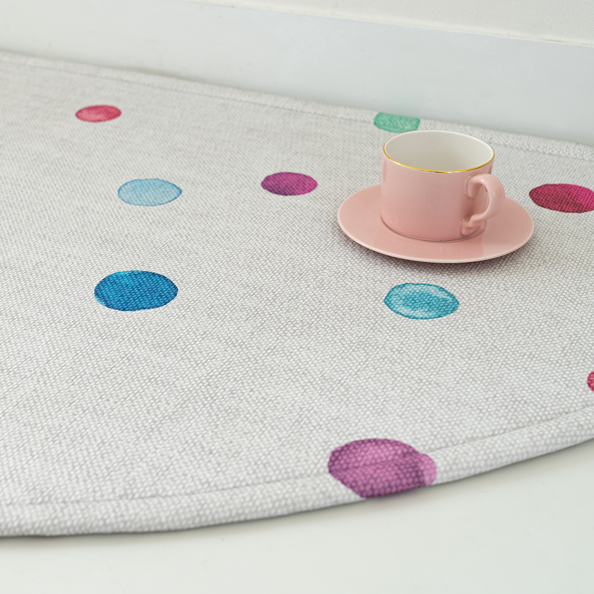 마이하우스 아이방 반원 러그 미끄럼방지 먼지제로 버블캔디, 145cm