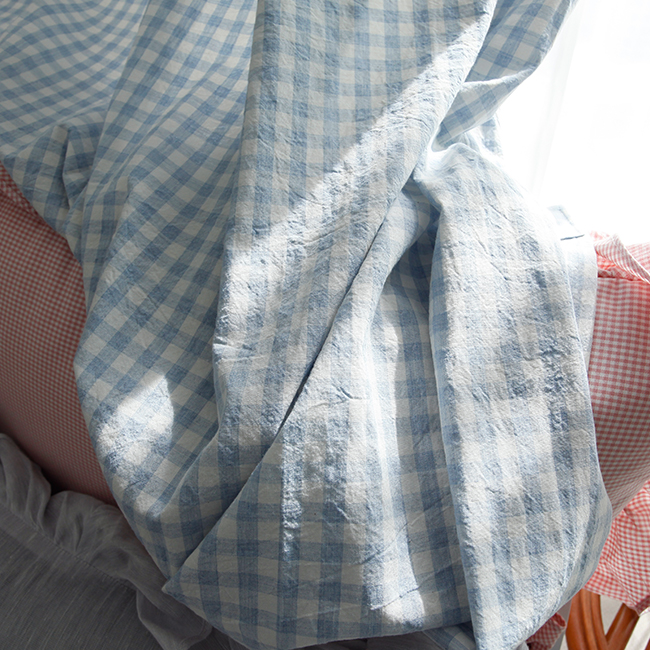 바이아미 멜란 체크 아이방 유아 남아 여아 키즈 커튼