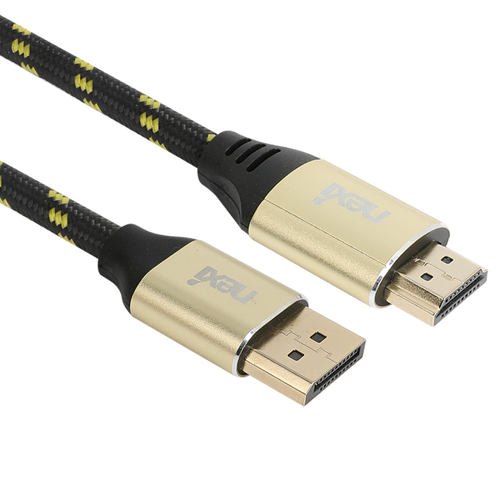 넥시 DP1.2 TO HDMI2.0 파인골드 1M 모니터 케이블 컨버터 분배기 젠더