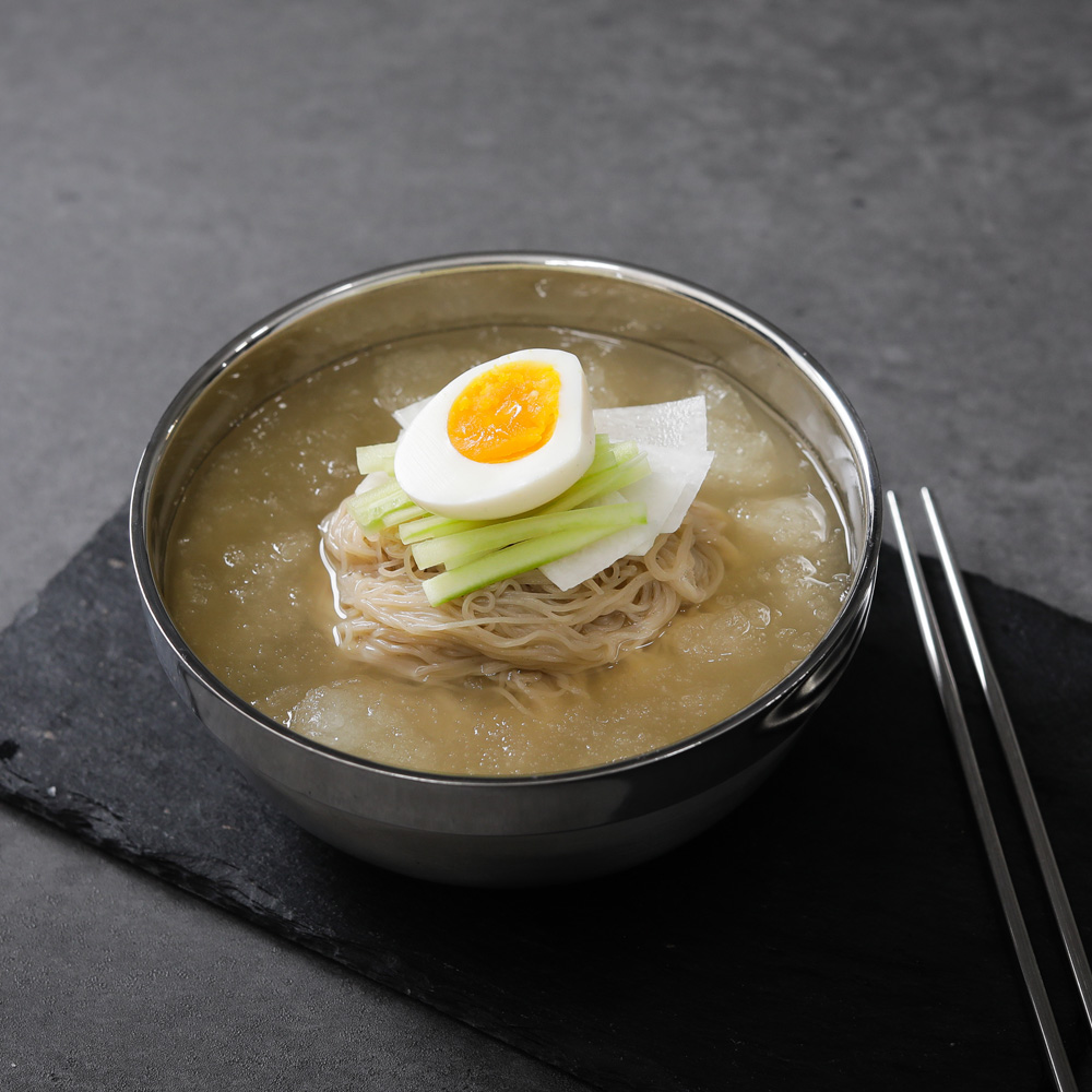 시샘 국 냉면 그릇 탕기 대 스텐 이중 칼국수 비빔밥 냉면기 20cm+젓가락 4세트 - 상세 이미지 2