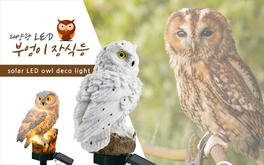 태양열 조명 잔디등 태양광 정원등 LED 전등 동물등 새 부엉이 조경 마당 화단 램프 - 상세 이미지 5