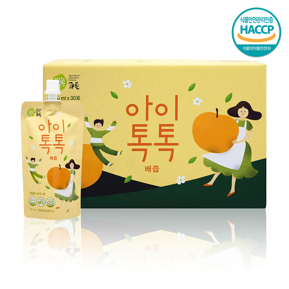찬이네과수원 아이톡톡 배즙 스파우트 120ml 30포 배100프로 착즙주스 - 상세 이미지 2