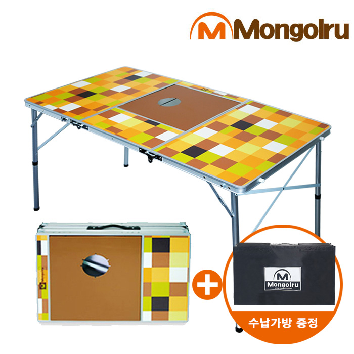몽골루 캠핑 테이블 3폴딩 BBQ 화로대 바베큐 키친