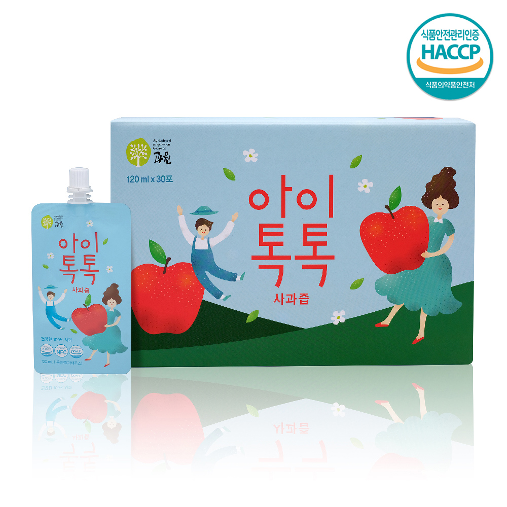 찬이네과수원 아이톡톡 사과즙 스파우트 120ml 30포 순수 사과 착즙주스 - 상세 이미지 2