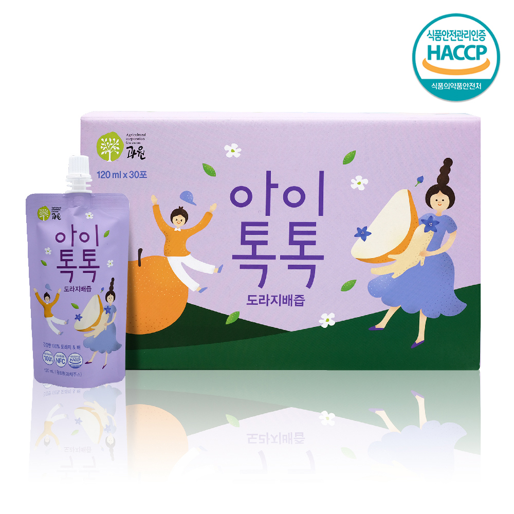 찬이네과수원 아이톡톡 도라지배즙 스파우트 120ml 30포 순수100% 착즙주스 이미지 2