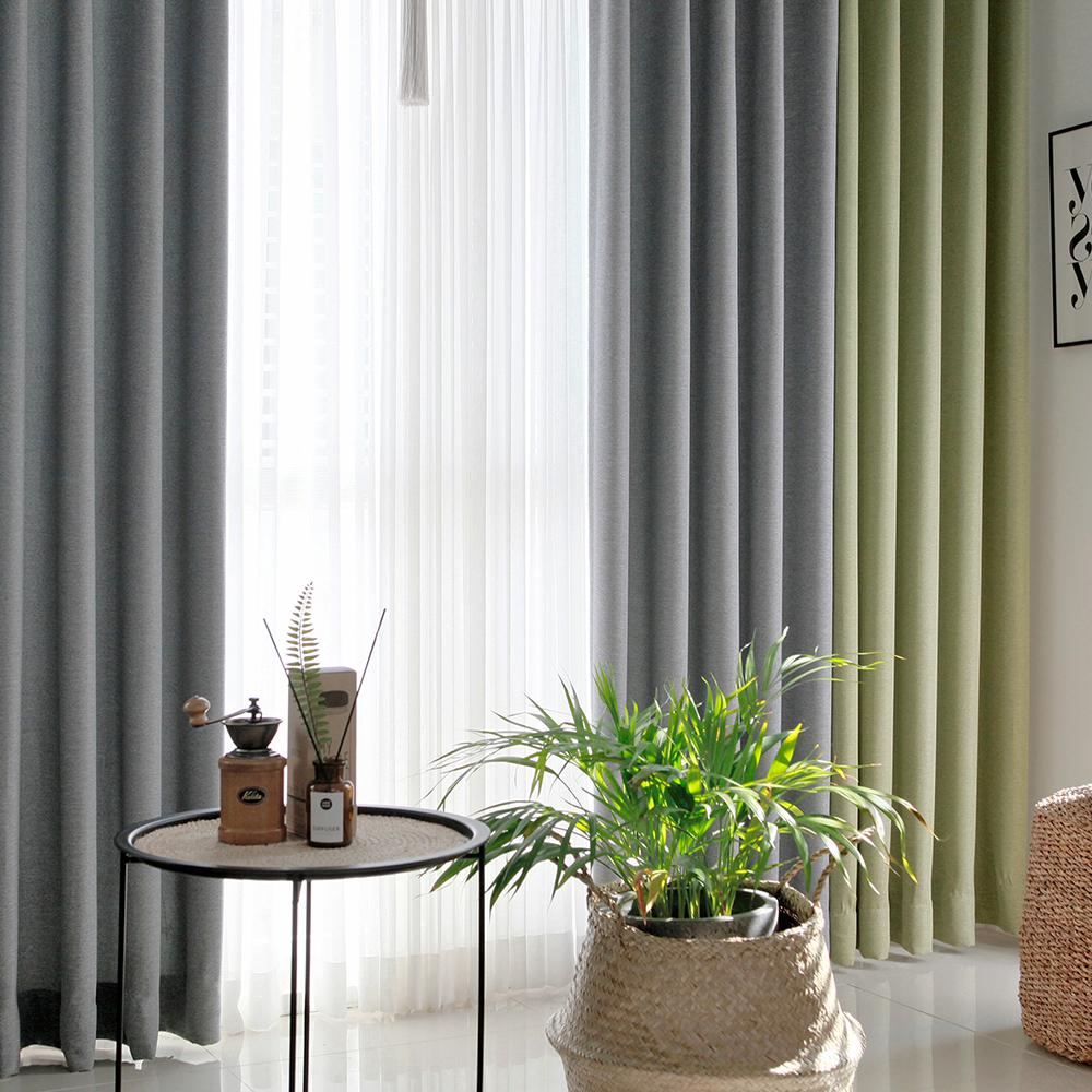 호텔식 노블 국내산 암막커튼 원톤 거실 민자형 100% 맞춤제작 140X165cm