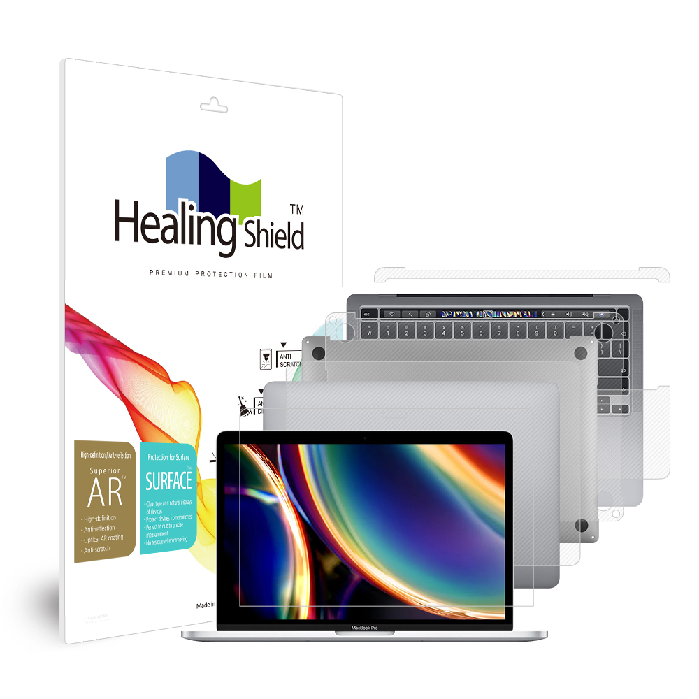 맥북프로13 2020 터치바 2.0GHz 고화질 액정보호필름 1매 외부3종 세트 - 상품 이미지