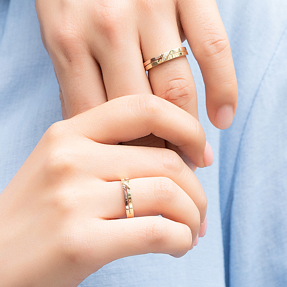 14k 칼리아 커플링 금 반지