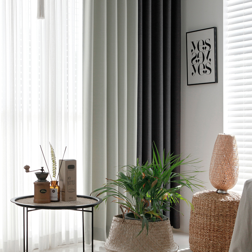 호텔식 노블 국내산 암막커튼 원톤 거실 민자형 100% 맞춤제작 140X165cm