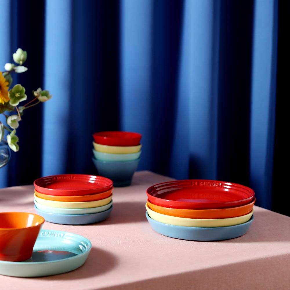 [쿠폰혜택가 48,450원] (르크루제)  네오 원형접시 17cm+22cm (2P) 대표 이미지