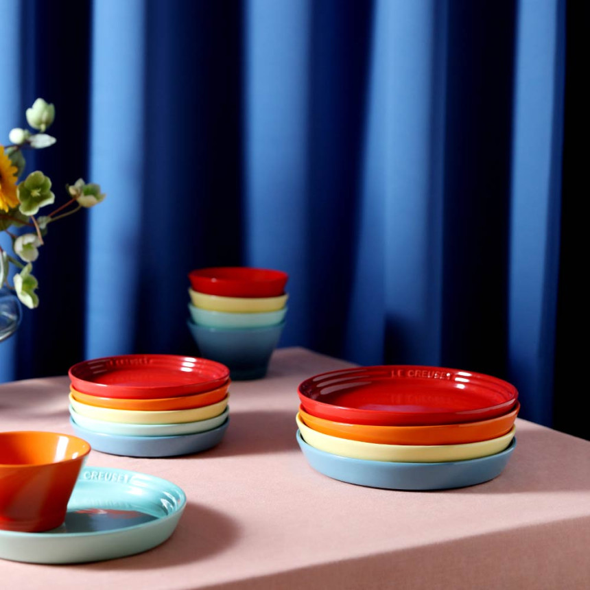 [쿠폰혜택가 48,450원 (르크루제) 네오 원형접시 17cm+22cm (2P) 사진 3