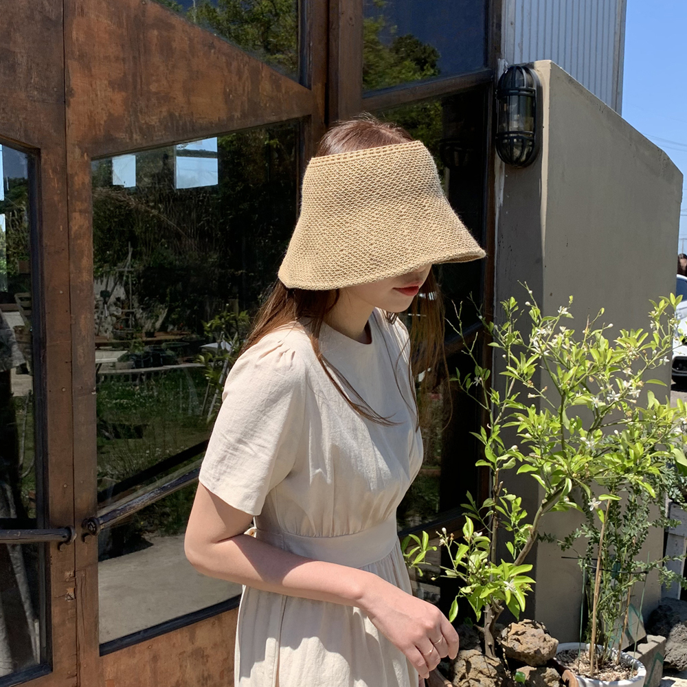 썸머 보넷 여성 버킷햇 여자 여름모자 우먼 벙거지 밀짚모자 라탄 비치 챙넓은 라피아햇 - 상세 이미지 3