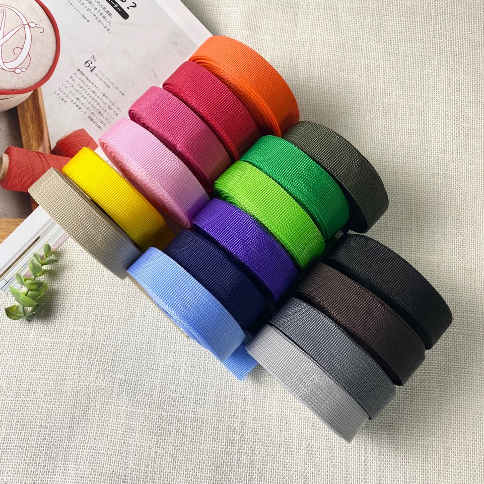 대용량 롤상품)25mm 잔골이중직 폴리웨이빙끈 리드줄 가방끈 (약109yd) - 상세 이미지 2