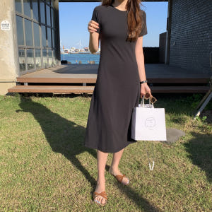 캐주얼 플레어 A라인 반팔 맥시 롱 원피스 블랙 여성 여름 원피스 데일리... 착용 후기 | 사이즈/핏 총정리 - 상품 이미지 3