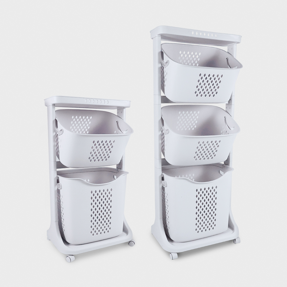 코드리빙 세탁바구니 2단 3단 빨래보관함 LT2-BG