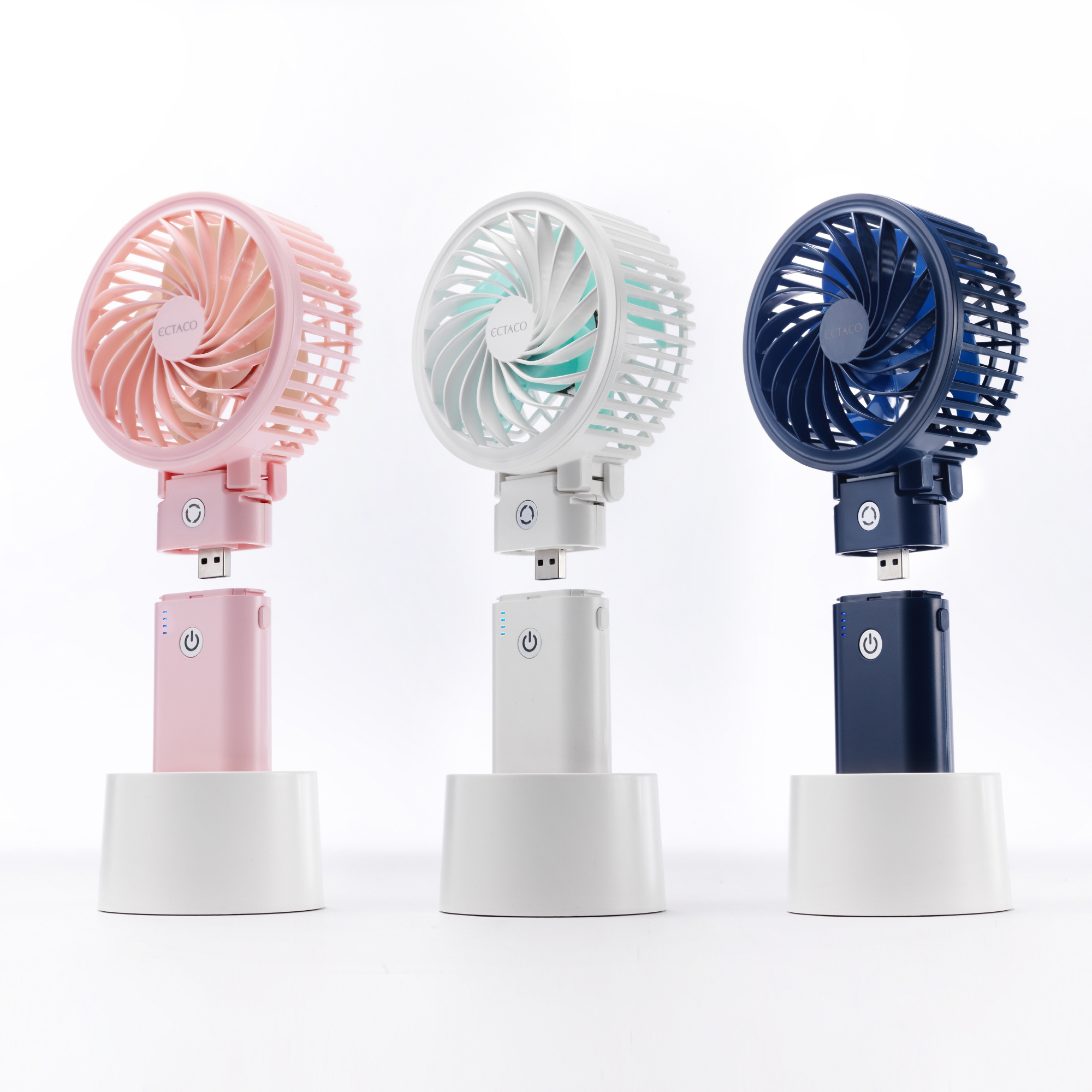 엑타코 X7000 (3세대/C-TYPE) 대용량 보조배터리 겸용 미니 휴대용선풍기 (크래들별매)