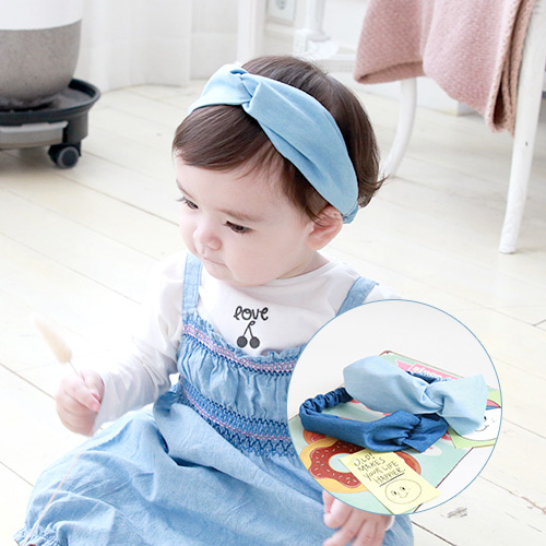 데님 남자아기 헤어밴드 (베이비용) 데일리 베이비밴드 - 상품 이미지