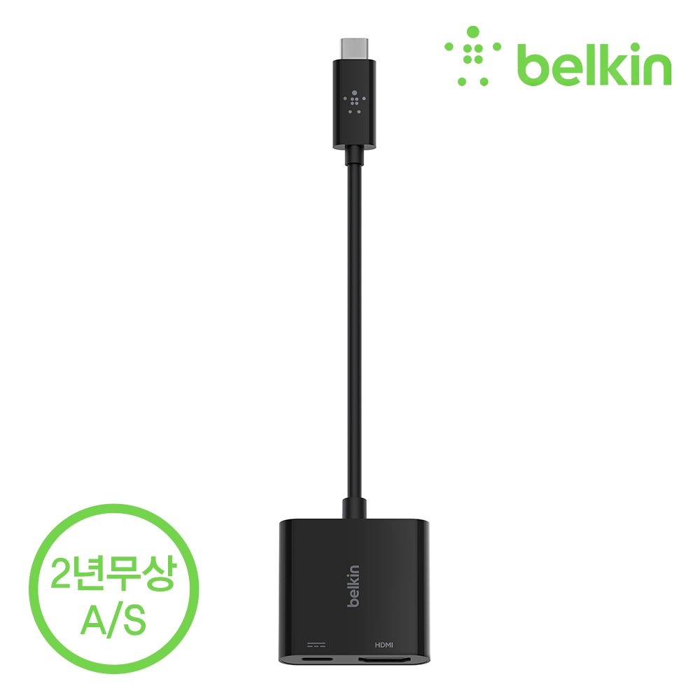 벨킨 USB-C to HDMI + C타입 60W PD 충전 어댑터 컨버터 4K 영상출력 썬더볼트3 호환 젠더 AVC002bt - 상세 이미지 3