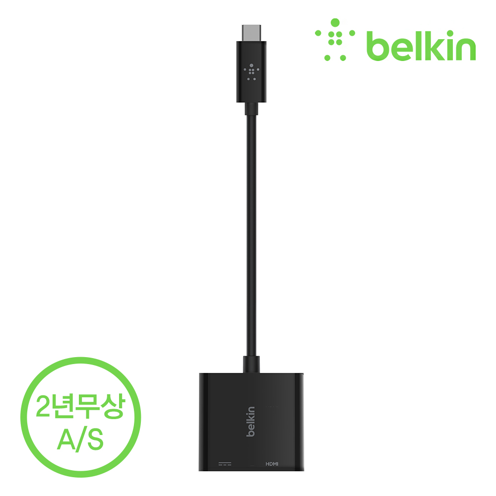 벨킨 USB-C to HDMI + C타입 60W PD 충전 어댑터 컨버터 4K 영상출력 썬더볼트3 호환 젠더 AVC002bt - 상세 이미지 2