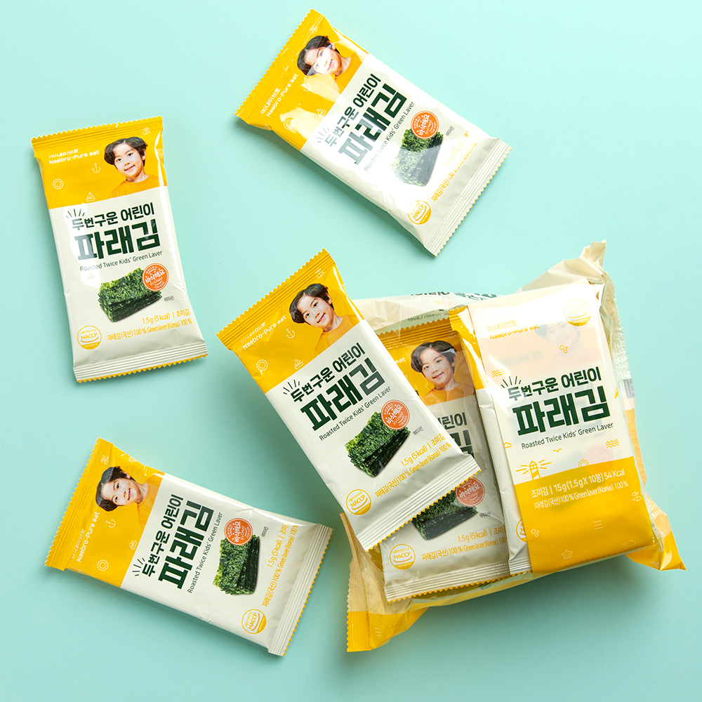 퓨어잇 두번구운 어린이 파래김 3팩세트 아이반찬 아이김