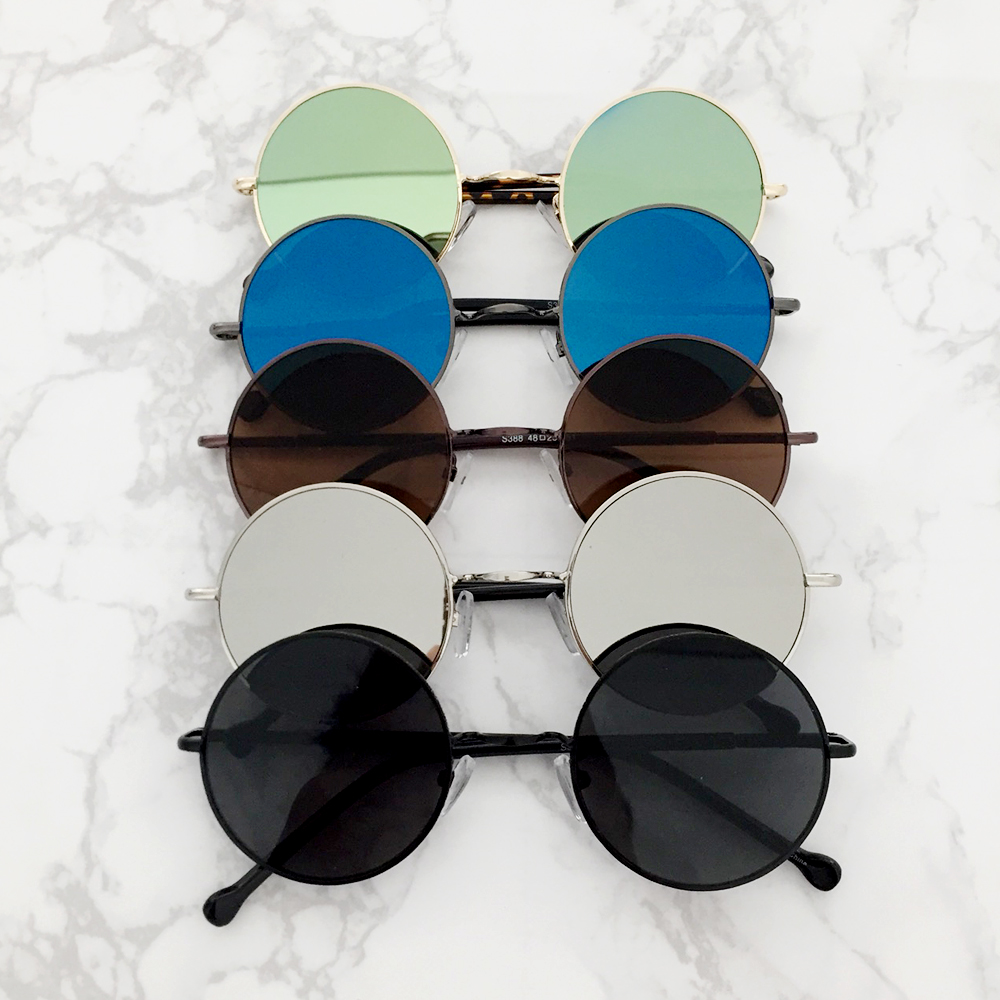 커플 동그란 틴트 원형 바캉스 피서룩 선글라스 - 상품 이미지