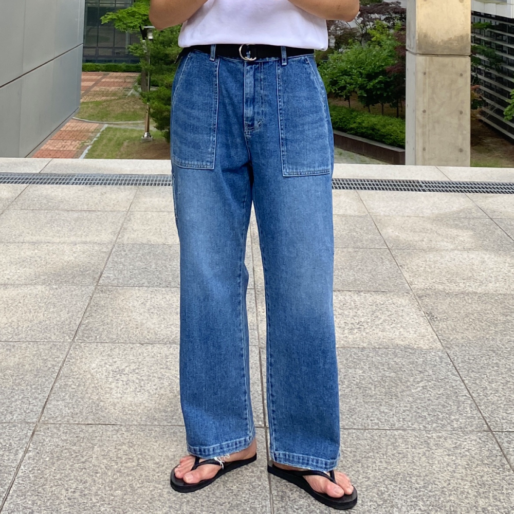 남자 와이드데님 통청바지 중청바지 - 상세 이미지 2