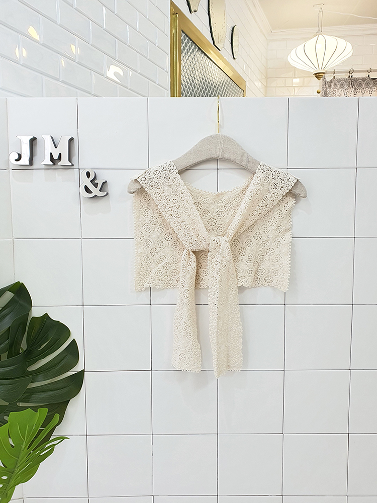 사각 뜨게 케이프 - 상품 이미지