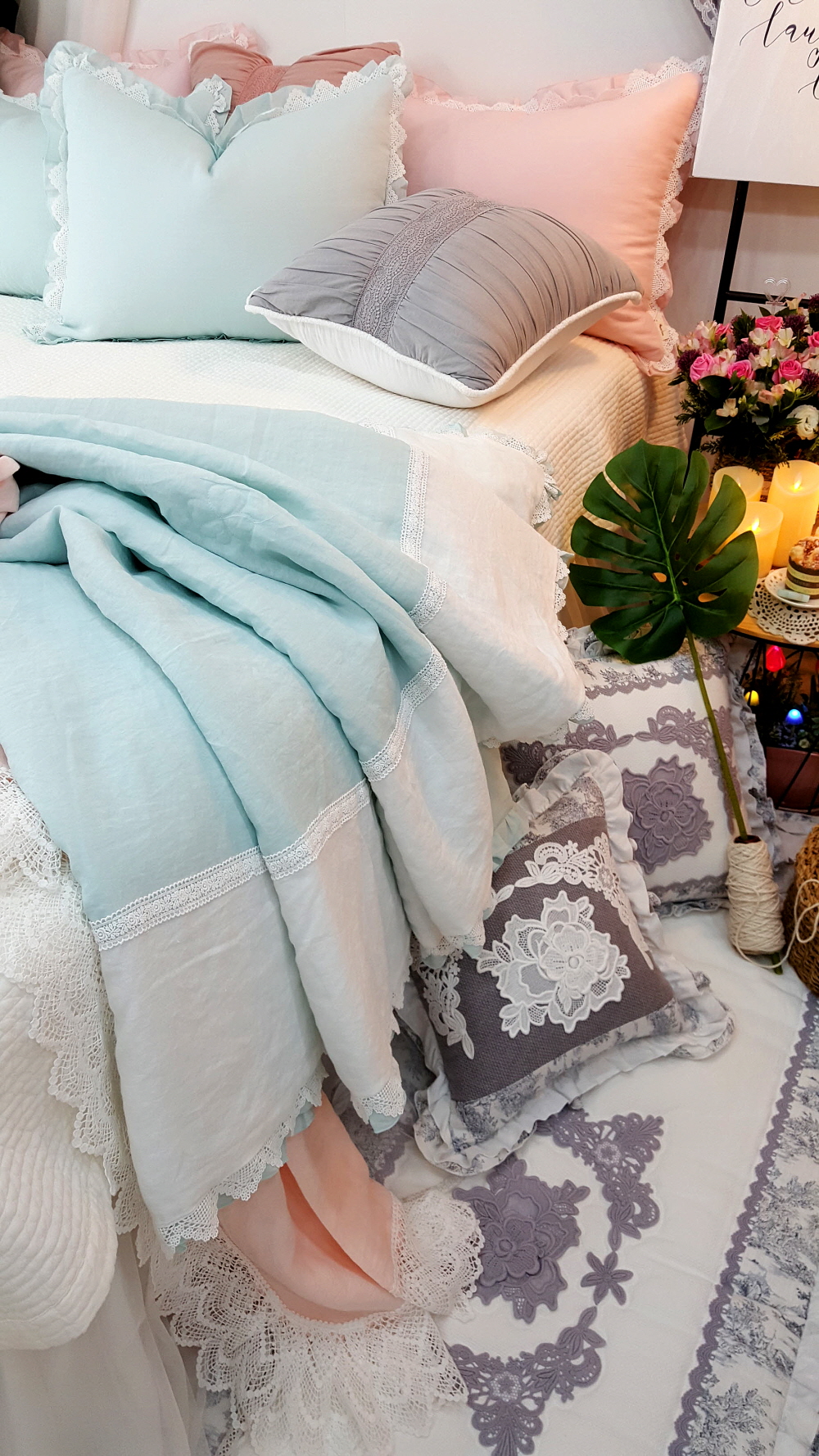 오월 명품 모시 차렵 여름이불 세트 퀸 킹 겸용 사이즈 맞춤이불