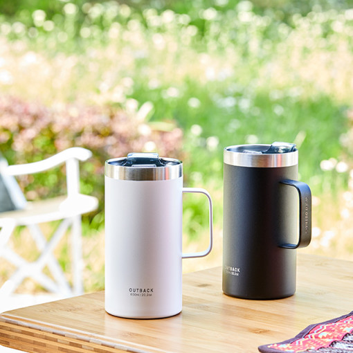 오슬로 아웃백머그 600ml 보온보냉 스텐머그컵 뚜껑 캠핑 손잡이 예쁜 북유럽 커피잔 - 상세 이미지 2