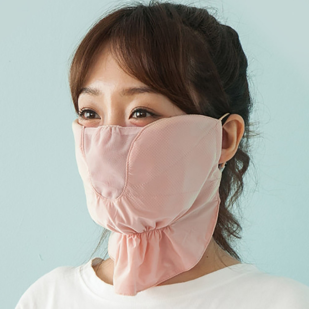 코망사 골프마스크 자외선 차단 C4 마스크 핑크 베이지 블랙 플라워 - 상품 이미지