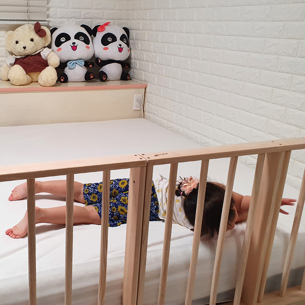 원목 아기침대가드 유아 침대안전가드 낙상방지 소나무 600