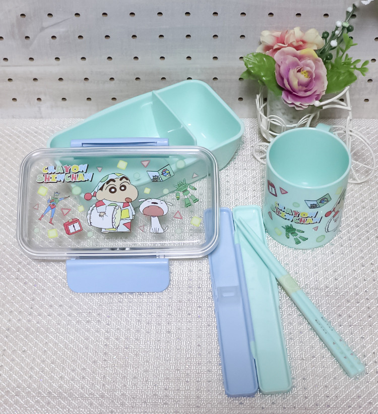 짱구 파자마 머그컵 젓가락 케이스 도시락 런치박스 530ml - 하카타몰
