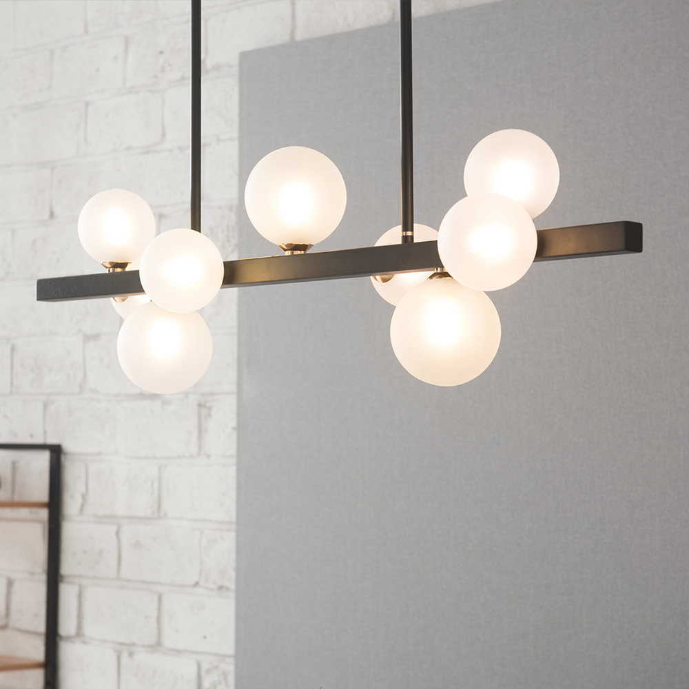 식탁조명 식탁등 앰플 9등 카페 다이닝 조명등 포인트조명 LED 아이리스버블