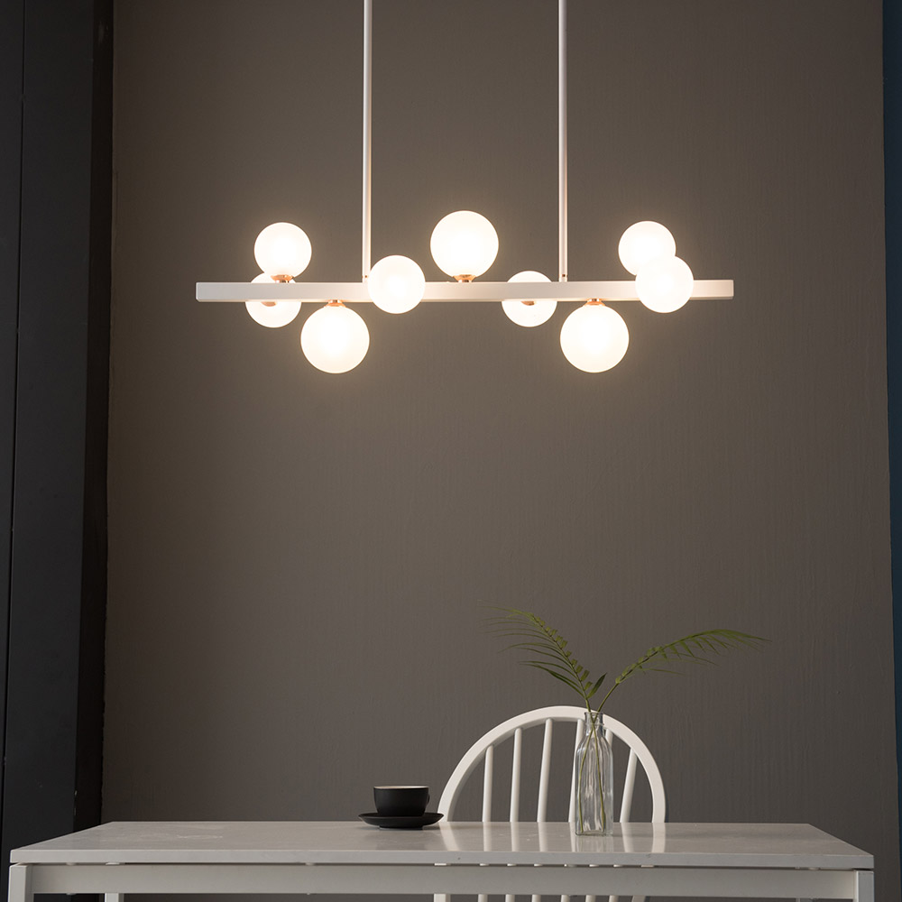 식탁조명 식탁등 앰플 9등 카페 다이닝 조명등 포인트조명 LED 아이리스버블