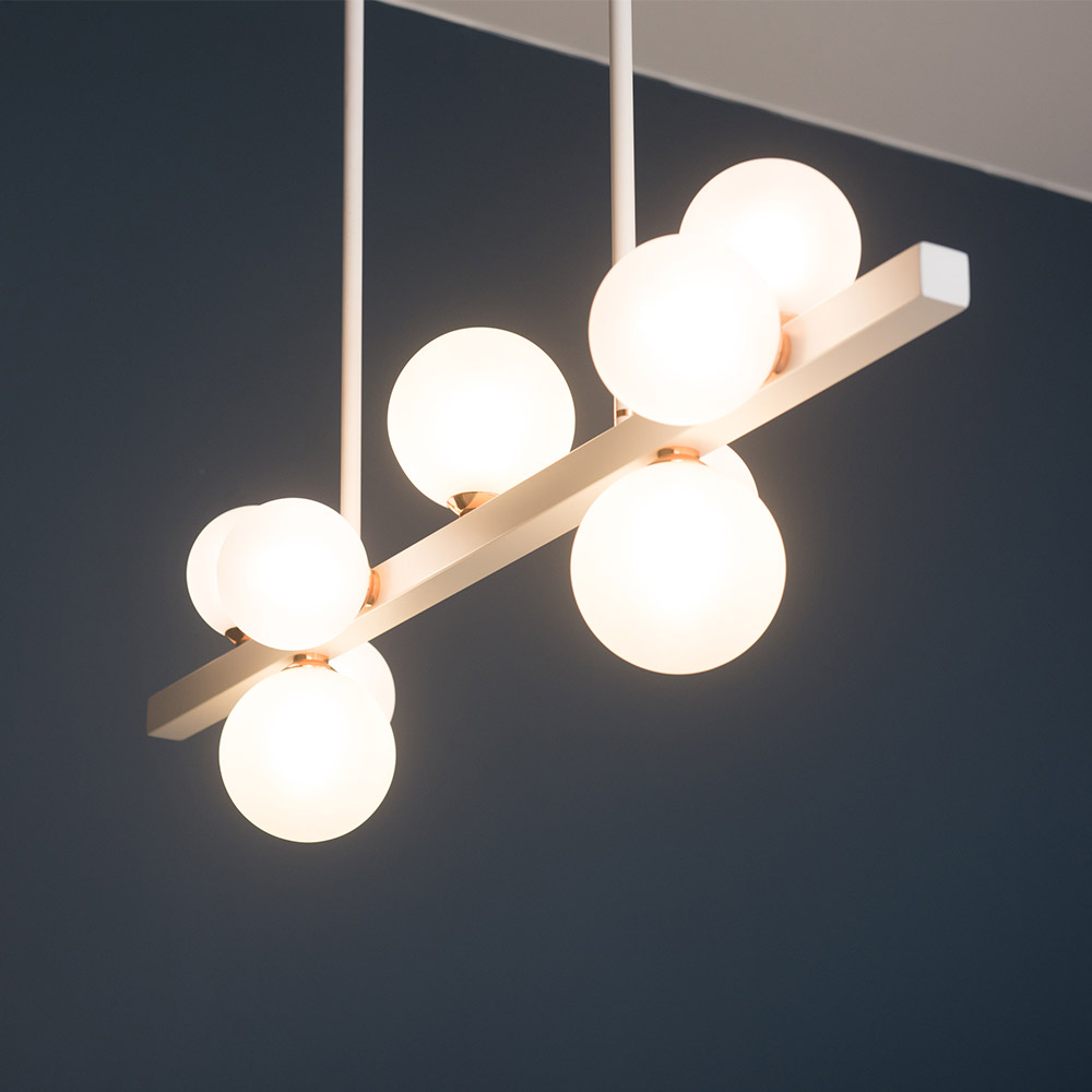 식탁조명 식탁등 앰플 9등 카페 다이닝 조명등 포인트조명 LED 아이리스버블