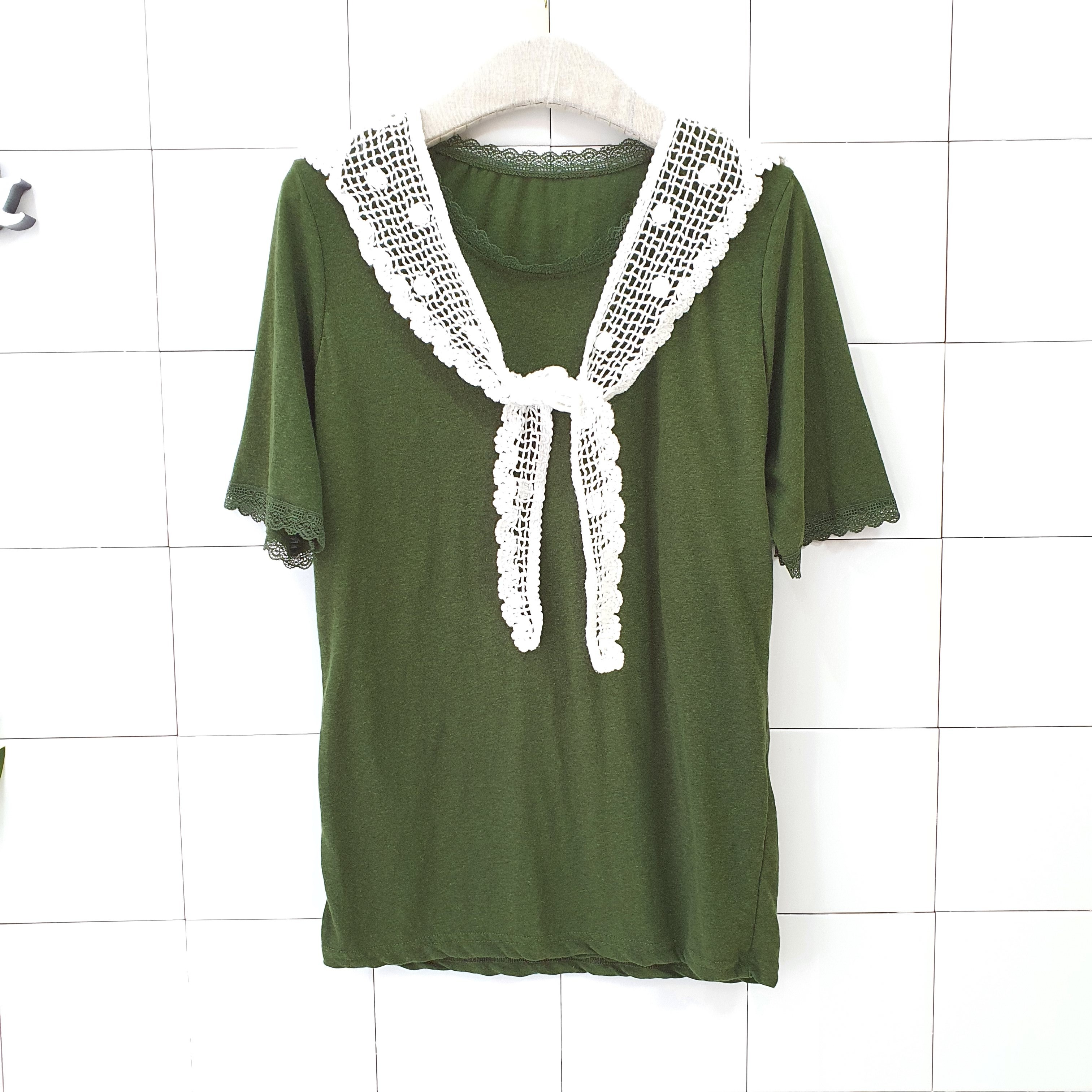 레이스 뜨게 둥근 케이프