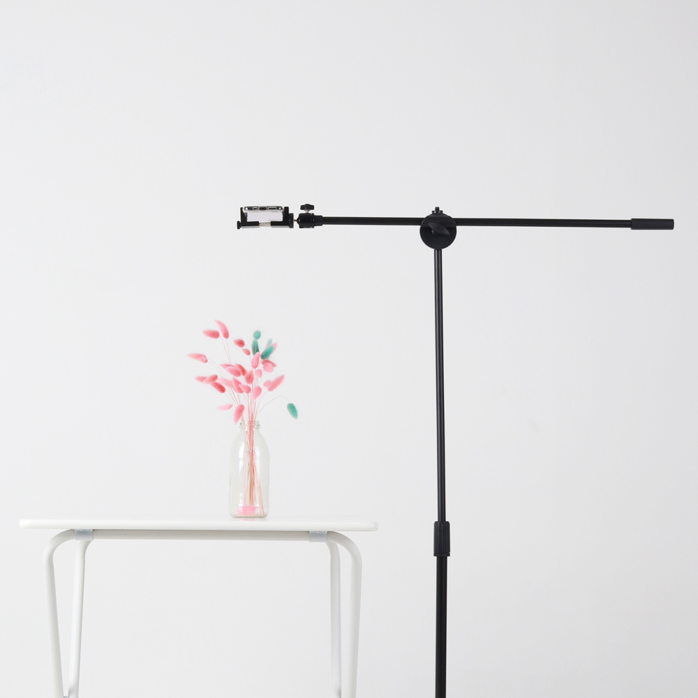 유튜브 스마트폰 수직 촬영 거치대 / 항공샷 탑뷰 핸드폰 스탠드 마운트 침대 거치대