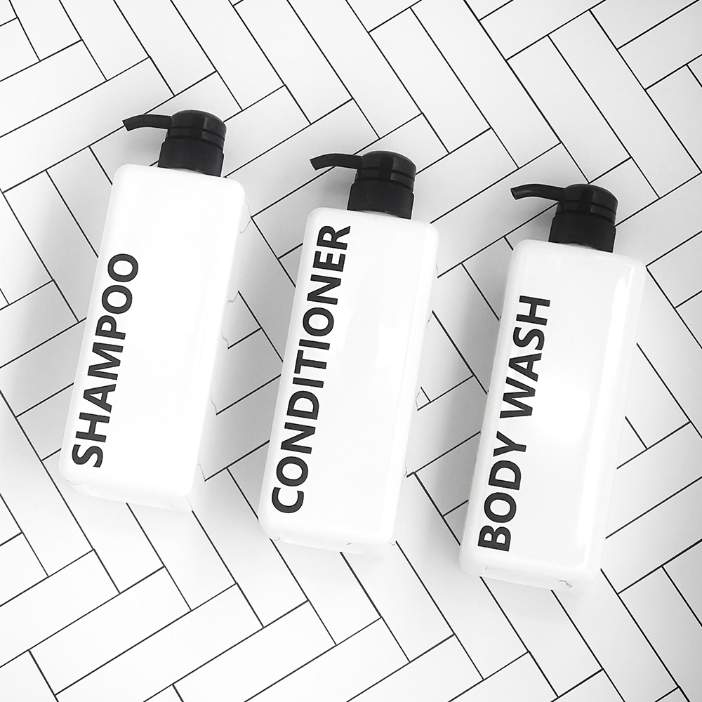 800ML 3종세트 모던디스펜서 / 샴푸 컨디셔너 바디워시 욕실 호텔샴푸통 - 메인 이미지