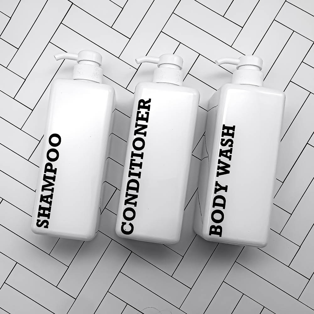 800ML 3종세트 모던디스펜서 / 샴푸 컨디셔너 바디워시 욕실 호텔샴푸통 - 상세 이미지 3