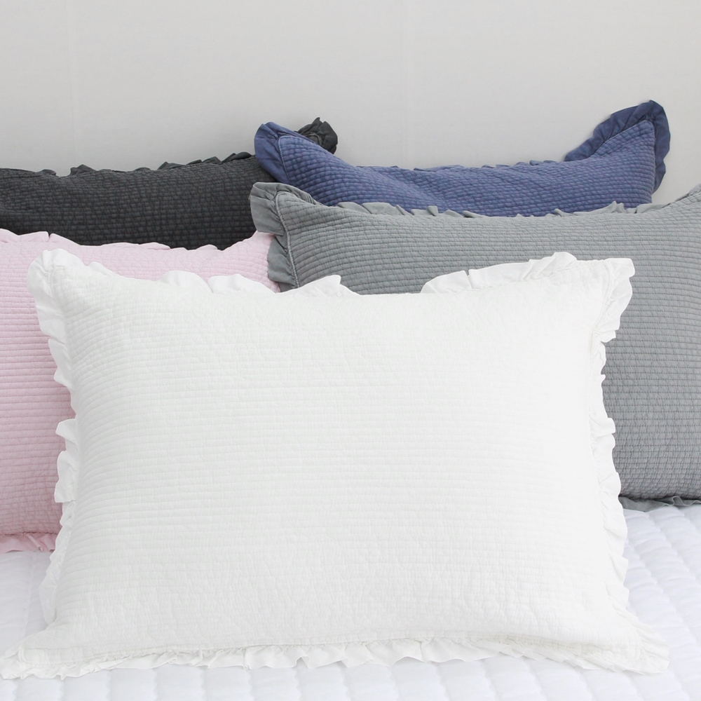 순면 아사 피그먼트 프릴 베개커버 다용도 누빔 베개커버 40×60