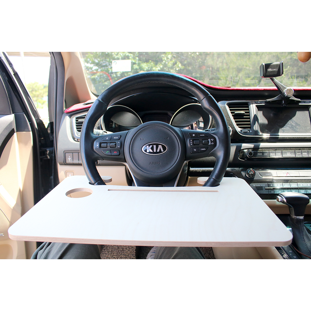 핸들트레이 자동차테이블 받침대 테이블 노트북 거치대 자동차 식탁 책상 자작원목M