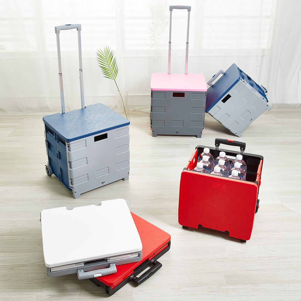 할메이드 네모 시장바구니 접이식핸드카트 쇼핑 폴딩카트 중