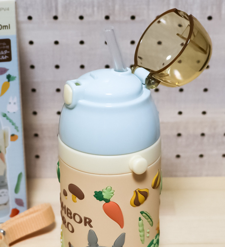 스케이터 지브리 이웃집 토토로 3D 원푸쉬 보냉 스테인리스 스트로 보틀 380ml  (스트렙 포함) SSPV4 - 하카타몰