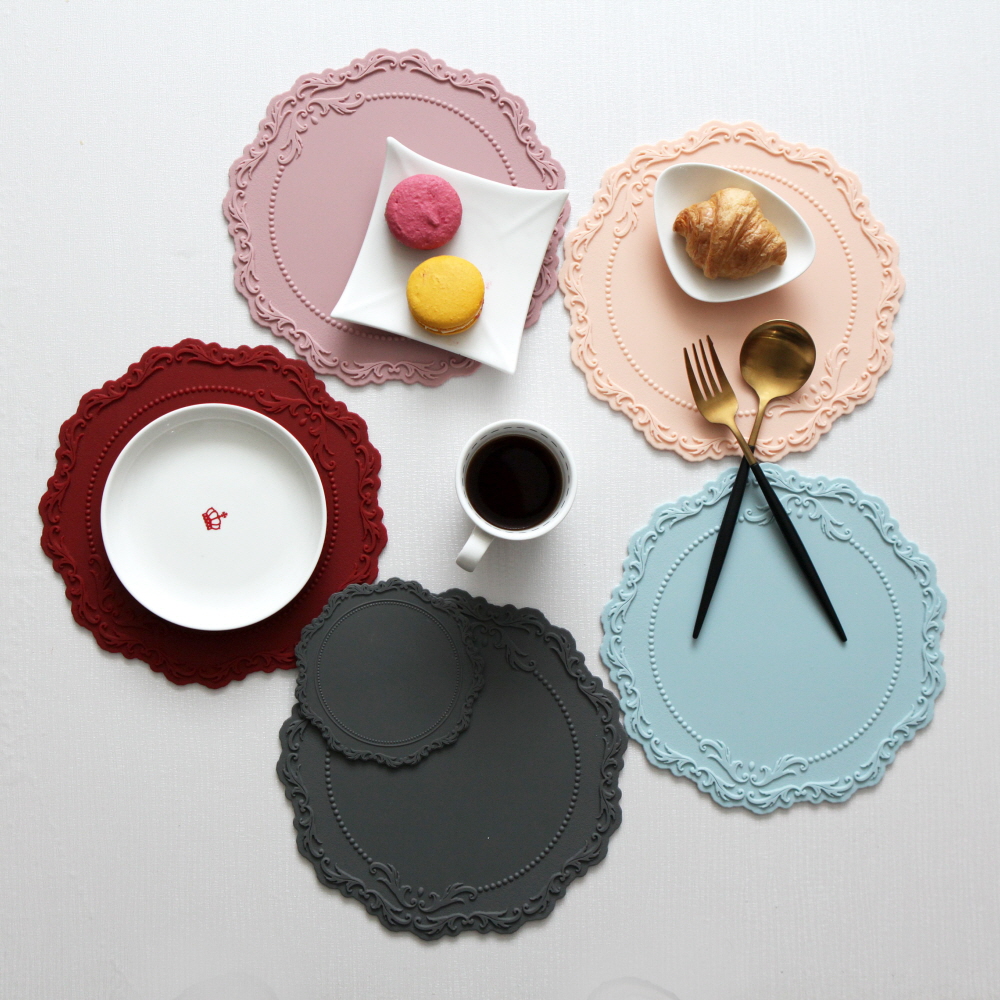 오마주 실리콘 플레이트 테이블매트 식탁매트 프렌치 23cm