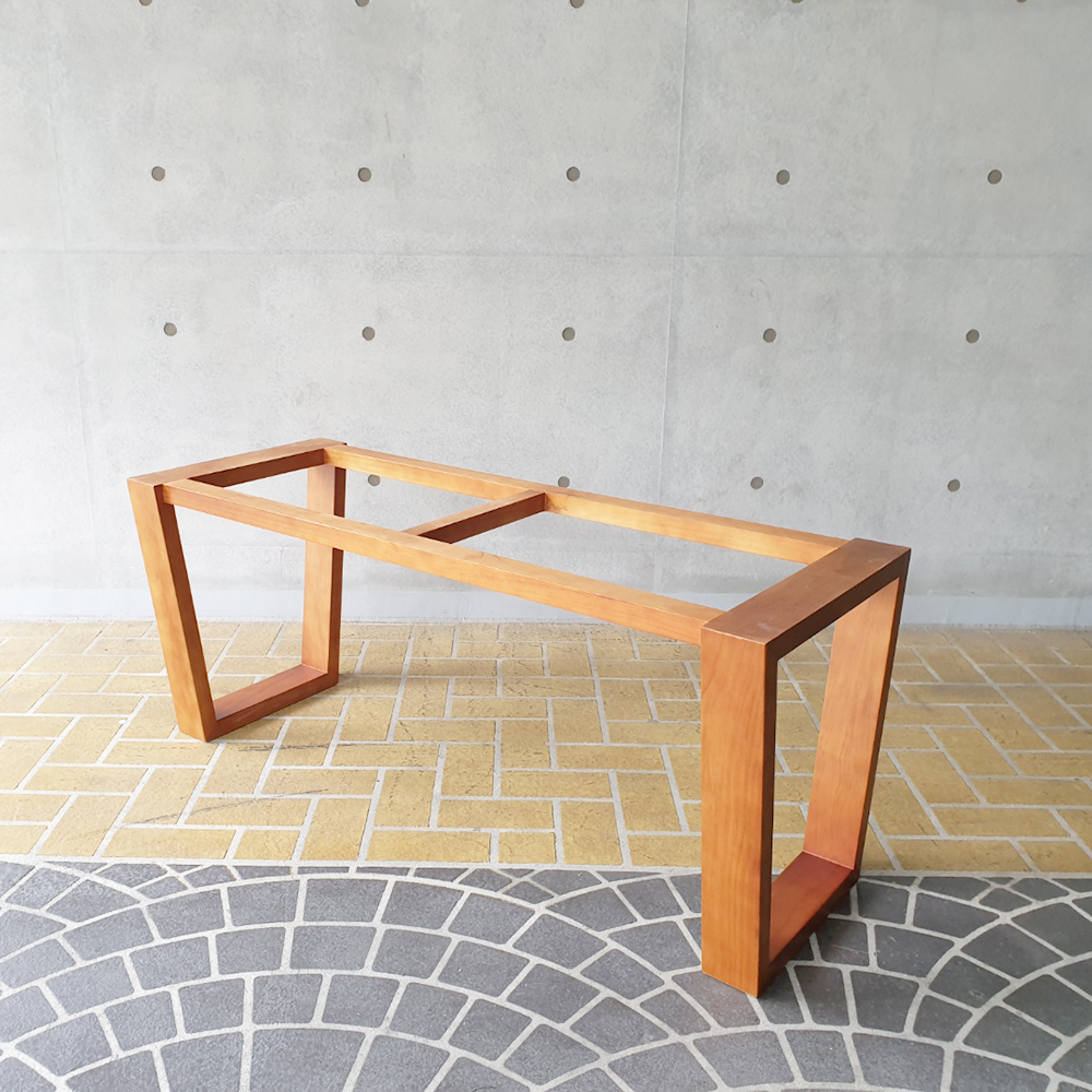 [뉴송 우드슬랩] 스타벅스 식탁 V 테이블 ALL-WOOD  원목다리프레임