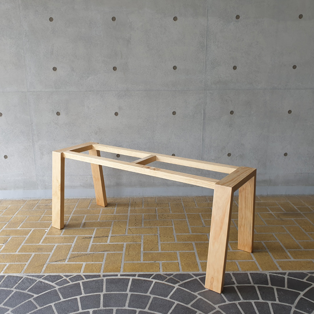 [뉴송 우드슬랩] 식탁 / A원목다리 개방형 (스타벅스 테이블) ALL-WOOD  원목다리프레임