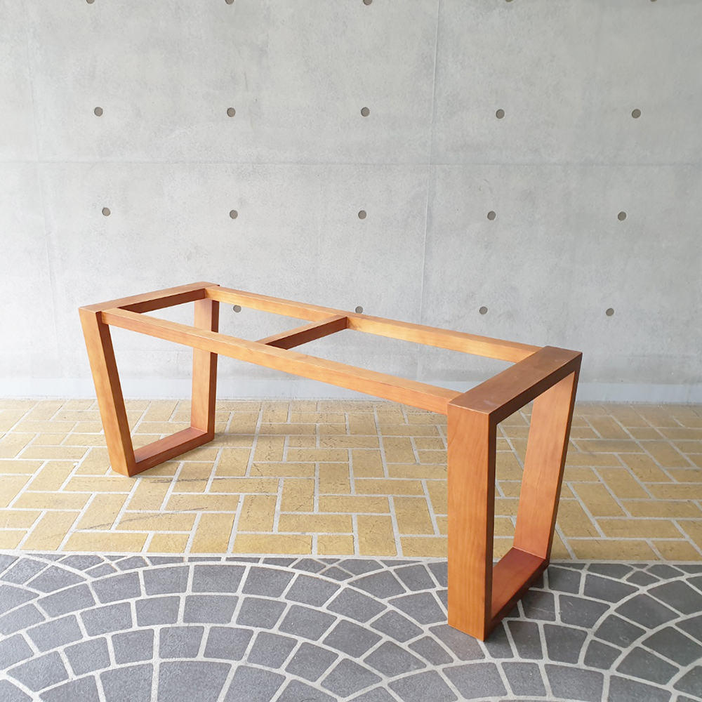 [뉴송 우드슬랩] 스타벅스 식탁 V 테이블 ALL-WOOD  원목다리프레임