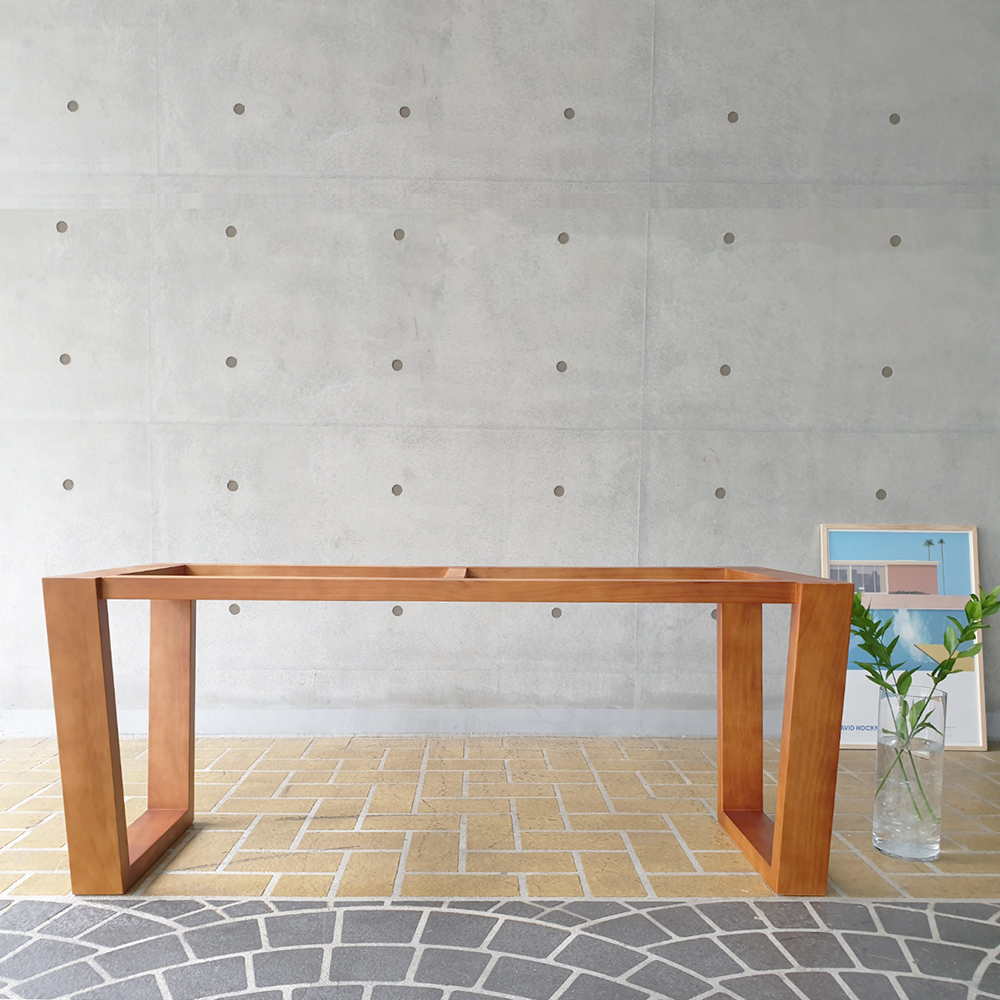 [뉴송 우드슬랩] 스타벅스 식탁 V 테이블 ALL-WOOD  원목다리프레임