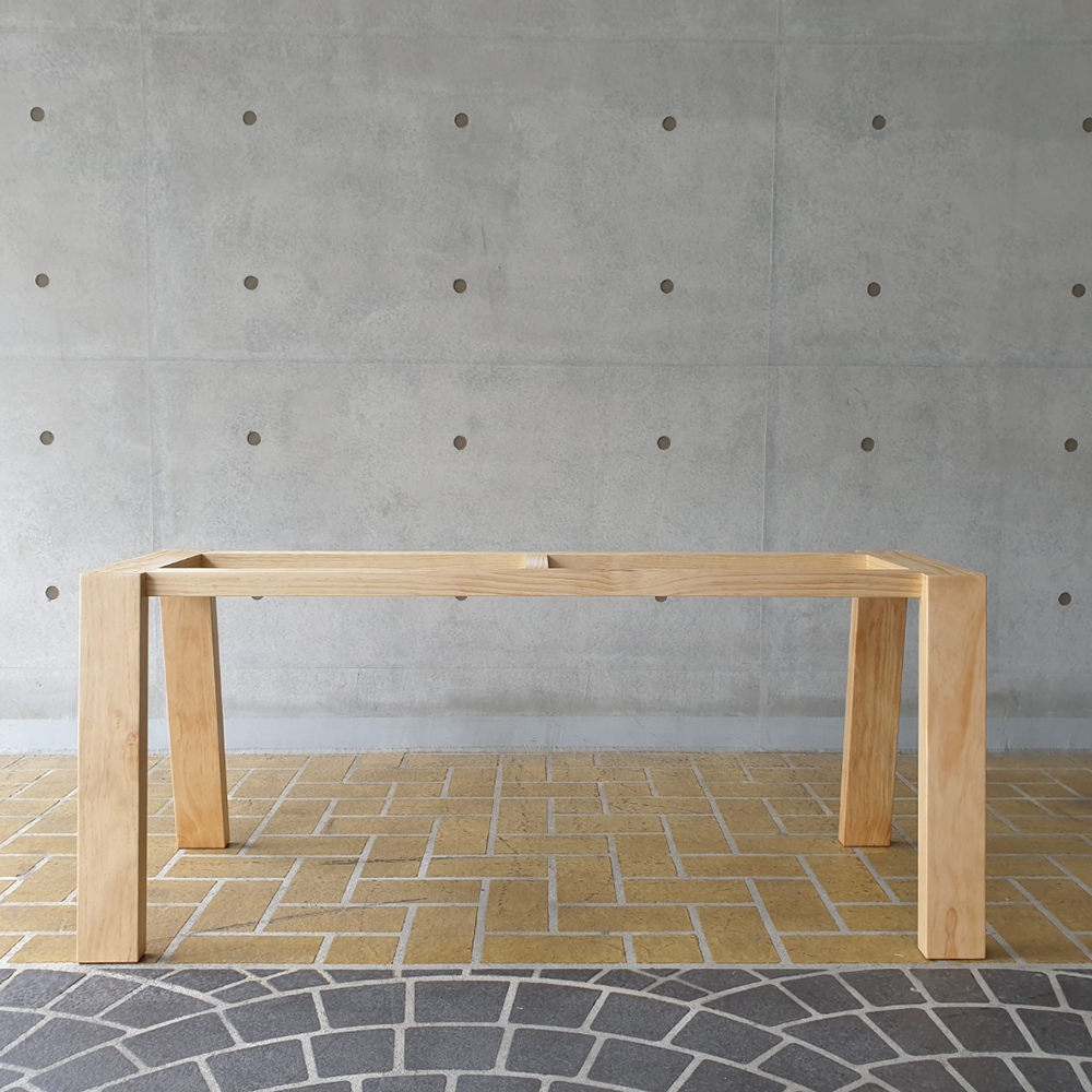 [뉴송 우드슬랩] 식탁 / A원목다리 개방형 (스타벅스 테이블) ALL-WOOD  원목다리프레임